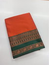 MF 1580 Orange Plain Designer Soft Lichi Silk Sarees Wholesale Market In Surat